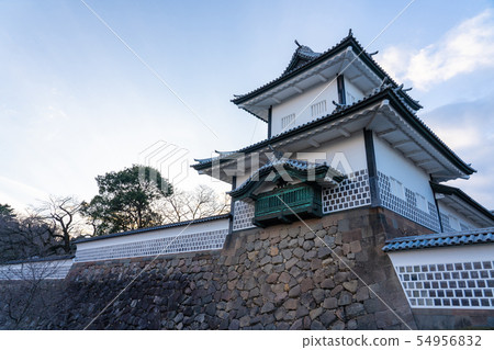 Sunset at Kanazawa Castle in Kanazawa, Ishikawa 54956832