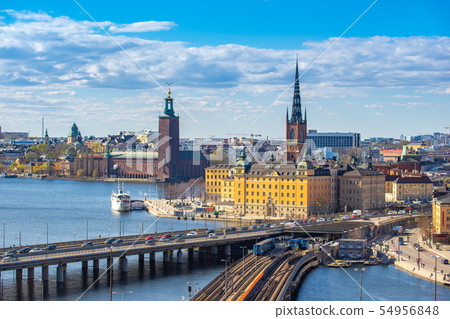 Stockholm skyline with view of Gamla Stan 54956848