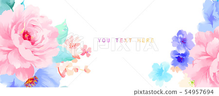 Beautiful elegant watercolor peony flower and rose flower illustration 54957694