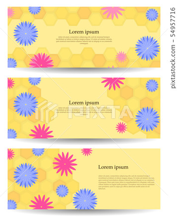3 vector banners with honey and propolis objects 3 vector banners with honey and propolis objects 54957716