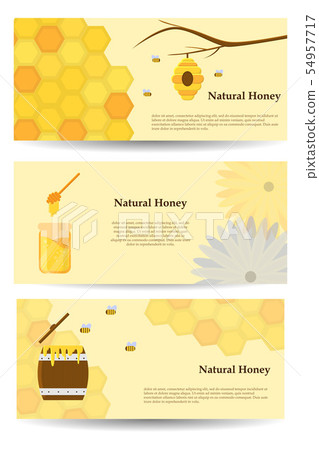 3 vector banners with honey and propolis objects 3 vector banners with honey and propolis objects 54957717