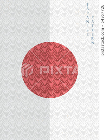 Japanese template with pattern vector. Circle  54957726