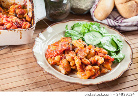 Baked giant beans with tomato sauce Baked giant beans with tomato sauce 54959154