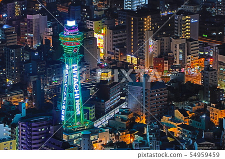 從通天閣[夜景]新世界大阪府阿倍野Harukas查看 54959459