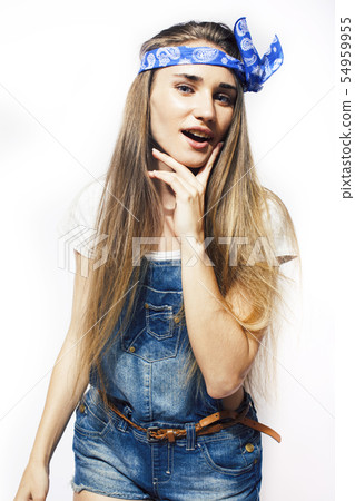 young pretty stylish hipster girl posing emotional isolated on white background happy smiling cool young pretty stylish hipster girl posing emotional isolated on white background happy smiling cool 54959955