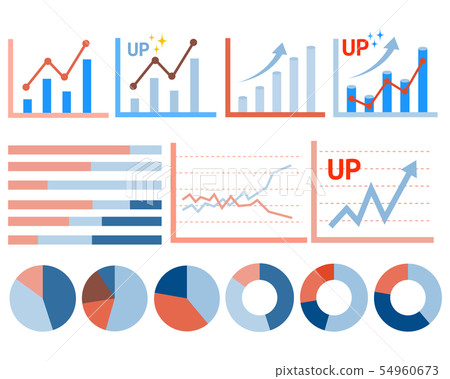 圖標排隊圖線圖表股票圖表餅圖箭頭 54960673