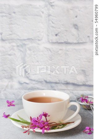 Useful herbal tea from fermented leaves fireweed  54960799