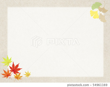 背景- 日式日式- 日式- 日式紙- 秋- 秋葉- 銀杏- 框架-插圖素材 