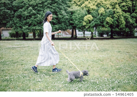 Life with a dog Woman Life with a dog Woman 54961405