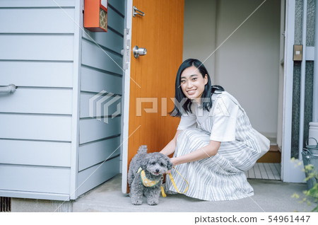 Life with a dog Woman Life with a dog Woman 54961447