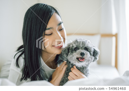 Life with a dog Woman Life with a dog Woman 54961468