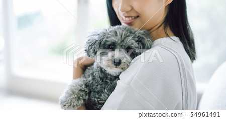 Life with a dog Woman 54961491