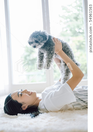 Life with a dog Woman Life with a dog Woman 54961563