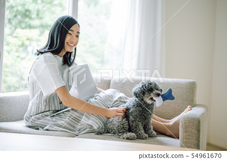 Life with a dog Woman business 54961670