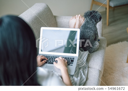 Life with a dog Woman business 54961672