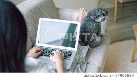 Life with a dog Woman business 54961680