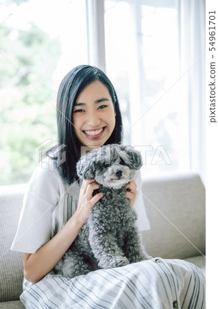 Life with a dog Woman Life with a dog Woman 54961701