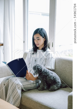 Life with a dog Woman 54961704