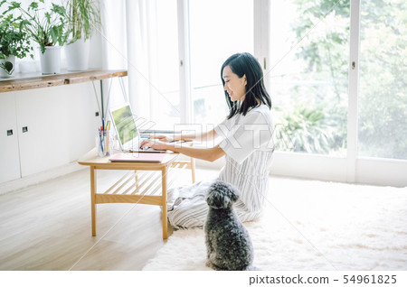 Life with a dog Woman business 54961825