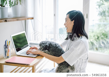 Life with a dog Woman business 54961838