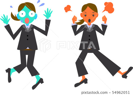 Women in suit puzzled & angry 54962051