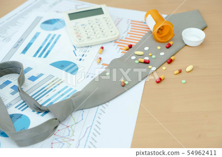 Health and work stress concept Health and work stress concept 54962411