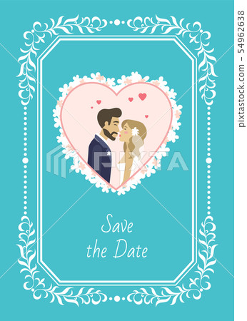 Save the Date Bride and Groom Wedding Invitation Save the Date Bride and Groom Wedding Invitation 54962638