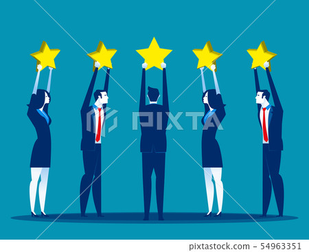 Stars rating, Business people are holding stars Stars rating, Business people are holding stars 54963351