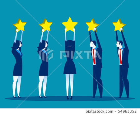 Stars rating, Business people are holding stars Stars rating, Business people are holding stars 54963352