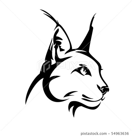 Caracal Wild Cat Head Black Vector Design Stock Illustration 54963636 Pixta