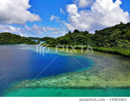 Aerial photo of tropical beach Aerial photo of tropical beach 54963663