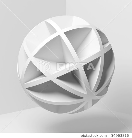 Abstract white spherical object 3d 54963816