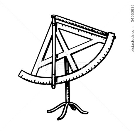 Sextant scientific measuring instrument. Astronomy sketch for emblem or logo in vintage style Sextant scientific measuring instrument. Astronomy sketch for emblem or logo in vintage style 54963953