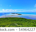 Aerial photo of south island and blue sea 54964227