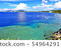 The Maeda cape and the blue sea (Okinawa prefecture) seen from a hill 54964291