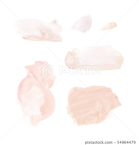 Set of beige hand drawn watercolor stains 54964479