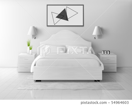 Bedroom interior, home or hotel empty apartment 54964603