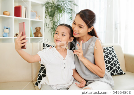 Selfie portrait with my mom Selfie portrait with my mom 54964808