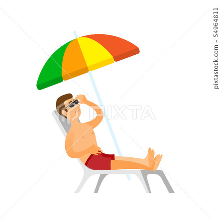 Man Sunbathing, Male on Holidays Summer Vacation Man Sunbathing, Male on Holidays Summer Vacation 54964811
