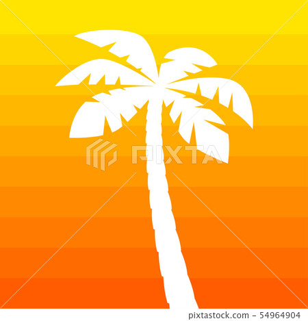 Simple palm tree silhouette. Vector 54964904
