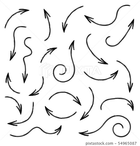 Arrows. Curved hand drawn icons Arrows. Curved hand drawn icons 54965087