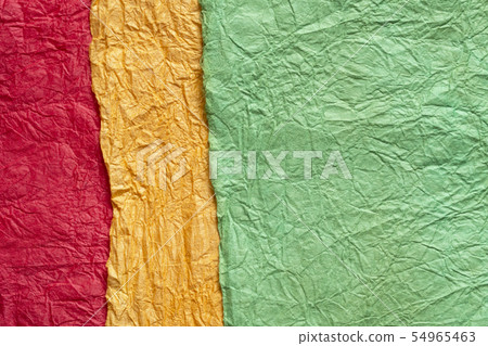 Washi of three colors of green, yellow and red Washi of three colors of green, yellow and red 54965463