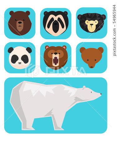 bears different style funny happy animals cartoon predator cute bear character illustration bears different style funny happy animals cartoon predator cute bear character illustration 54965944