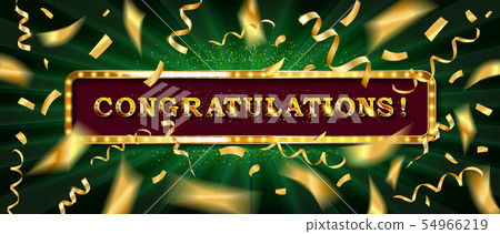 Congratulations banner with glitter decoration - Stock Illustration  [54966219] - PIXTA