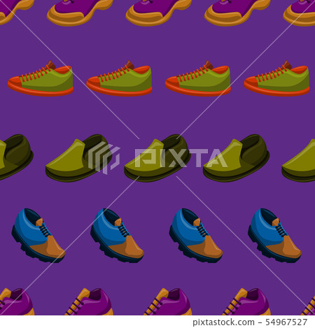 Shoes Flat Color Background Seamless Pattern Shoes Flat Color Background Seamless Pattern 54967527