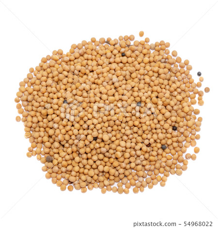 Mustard seeds close up isolated on white background Mustard seeds close up isolated on white background 54968022