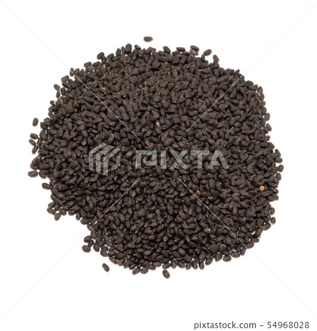Basil seeds close up isolated on white background Basil seeds close up isolated on white background 54968028
