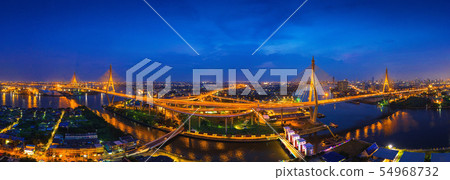Aerial view of Industry Ring Suspending bridge Aerial view of Industry Ring Suspending bridge 54968732