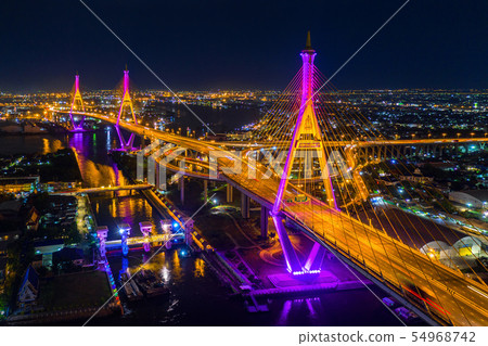 Aerial view of Industry Ring Suspending bridge Aerial view of Industry Ring Suspending bridge 54968742