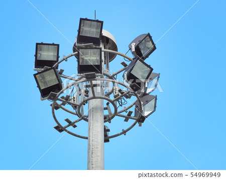 Street Public luminaire ring with lighting pole Street Public luminaire ring with lighting pole 54969949